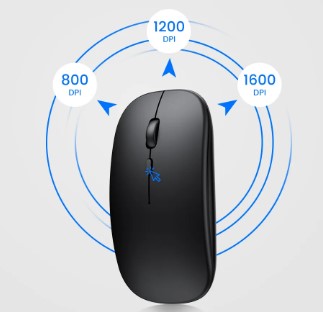 Mouse Bluetooth Sem Fio Recarregável 2.4GHz